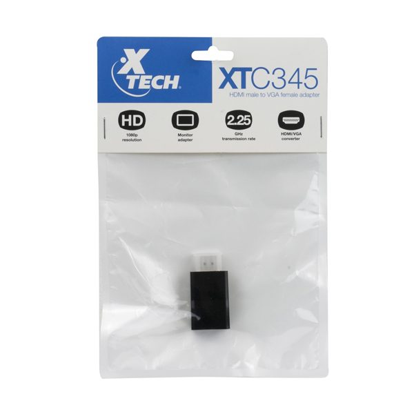 Adaptador HDMI macho a VGA hembra XTECH XTC-345