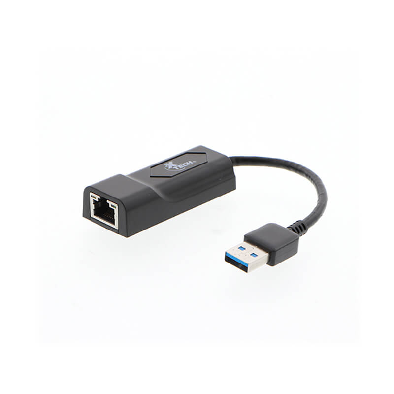 Adaptador de Red XTECH XTC-373 Conector USB 3.0 a RJ-45 5Gbps 18cm
